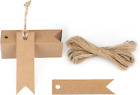 100 pièces étiquettes en papier Kraft avec cordes artisanat étiquettes cadeaux mini taille 7 cm x 2 cm Weddin