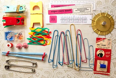 Herramientas de tejer vintage K-tel tejedor contador margarita bobinadora hilo bobinas + Foto 1 de 4