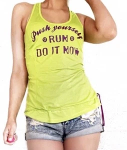 Lululemon Push Yourself Run Do It Now Yellow Purple Racerback Tank Top Shirt 6 - Picture 1 of 10