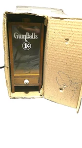 Vintage Wooden Gumball Dispenser 8" with Box NOS - Picture 1 of 9
