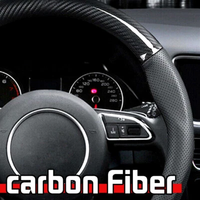 Auto Car Steering Wheel Glove Cover Carbon Fiber Breathable Anti Slip Protector - Image 1 of 4