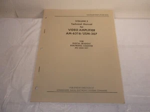 NAVELEX AM-6316/USM-207 VIDEO AMPLIFIER TECHNICAL MANUAL 0969LP0284030 - Bild 1 von 12