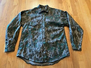 VTG Mossy Oak Green Leaf Camo Button Up Long Sleeve Shirt Youth M USA Made - Picture 1 of 6