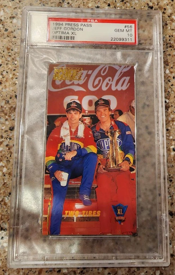 JEFF GORDON 1994 PRESS PASS OPTIMA XL #24 DUPONT COKE 600 WIN PSA 10 - POP 3 - - Image 1 of 3