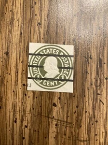 DR JIM STAMPS US 1917 #U420D PRECANCEL BENJAMIN FRANKLIN BEN 1c CUT SQUARE - Picture 1 of 2