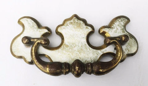 Brass  Chippendale French Provincial Antique Hardware Drawer Pull 3" centers Cover