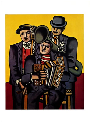 1976 年复古印花 Fernand Leger 三位音乐家 1944 年美术板画 — 第 1/3 张图片