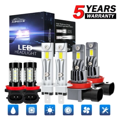 For Ford C-Max 2013-2017 -6X Led Headlight Hi/Lo + Fog lights Combo Bulbs White - Image 1 of 4