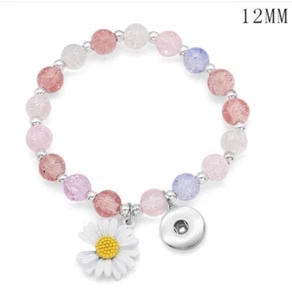 BUTTON CHARM FITS GINGER SNAPS STYLE JEWELRY MINI 12MM STRETCH DAISY BRACELET - Picture 1 of 1