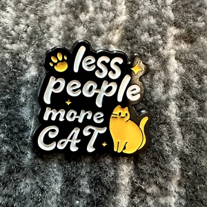 Cat Enamel Pin Kitten Less People More Cat Brooch Backpack Cat Lady New - Picture 1 of 6