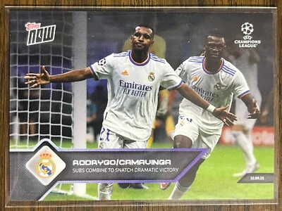 2021-22 Topps Now UEFA UCL #27 Rodrygo Eduardo Camavinga Real Madrid CF - Image 1 of 2