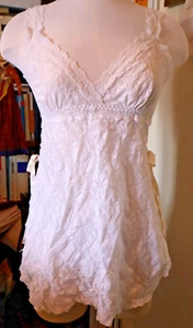 NWT HANKY PANKY 2PC Thong & Sweet White Lace  BABY DOLL & G-STRING Small - Picture 1 of 4