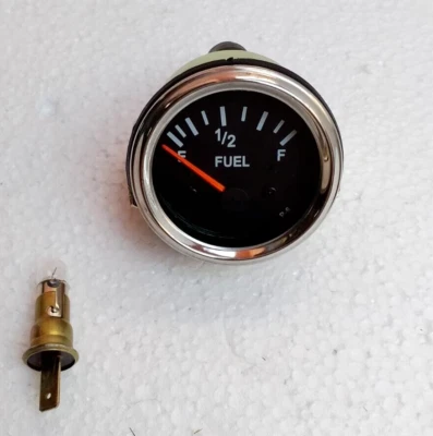 Fuel gauge, 12V 2''/ 52mm with wire harness black 0-30 ohms - Image 1 of 4
