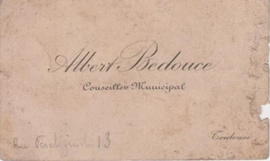 Carte de visite d'Albert BEDOUCE (1869-1947), maire de Toulouse (Haute-Garonne). - Imagen 1 de 1