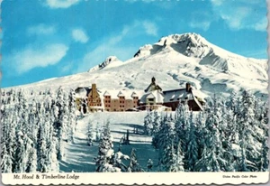 MT. HOOD and Timberline Lodge OREGON OR winter scene 4x6 Postcard - Picture 1 of 2