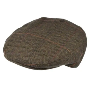 Childrens Flat Cap Brown Tweed Elastic Rear Size Approximately 52-54cm - Picture 1 of 1