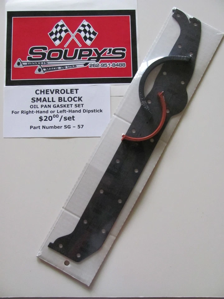 Chevrolet Small Block Oil Pan Gasket Set (LH & RH Dipstick w/thick front seal) - Изображение 1 из 1