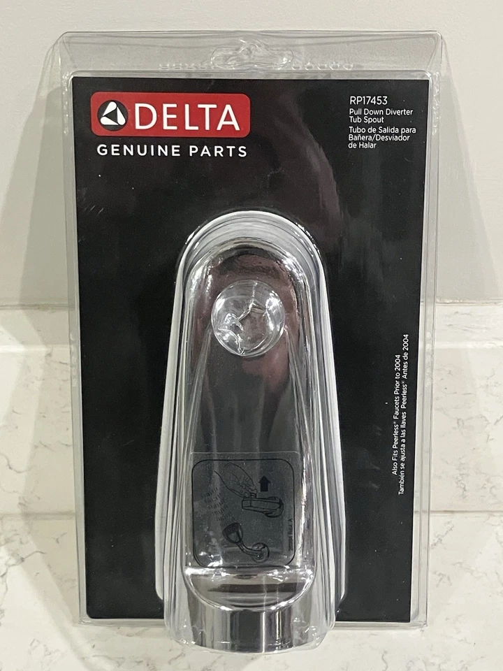 Delta RP17453 Chrome Replacement Tub Spout With Pull Down Diverter