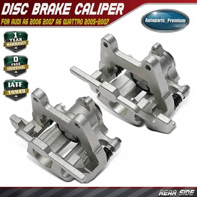 Par de pinzas de freno traseras con soporte para Audi A6 2006 2007 A6 Quattro 2005-2007 Foto 1 de 4