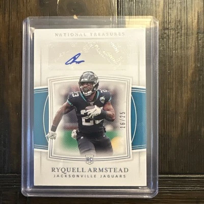 RYQUELL ARMSTEAD 2019 National Treasures RC Autograph Rookie Auto Jaguars 16/25 - Image 1 of 2