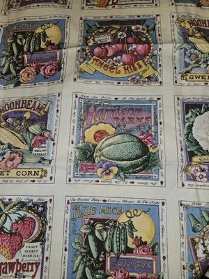 VTG Joan Kessler Secrets of The Garden 30  Blocks Panel Cotton Fabric 35"x 44"W - Image 1 of 4