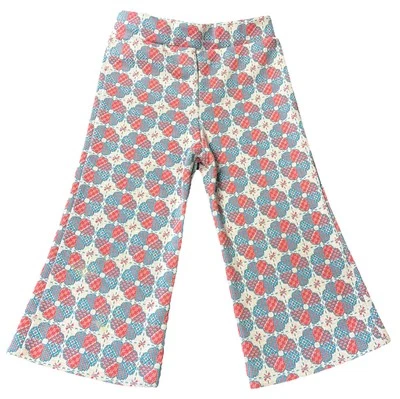 VTG Health-Tex 2-T Flower Power Hippy Girls Flare Leg Pants 🇺🇸 cotton/ poly - Image 1 of 4