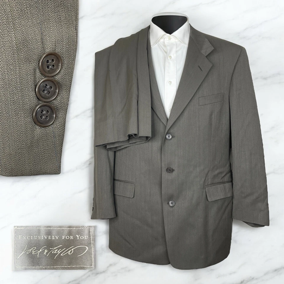 Костюм мужской Lord and Taylor сделано в США 2 предмета 44R 38x30 оливковый в полоску - Изображение 1 из 4