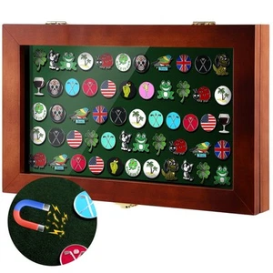 40 Golf Ball Marker Display Case Full Magnetic Backing 15.5" W x 9.5" H Wall ... - Picture 1 of 6