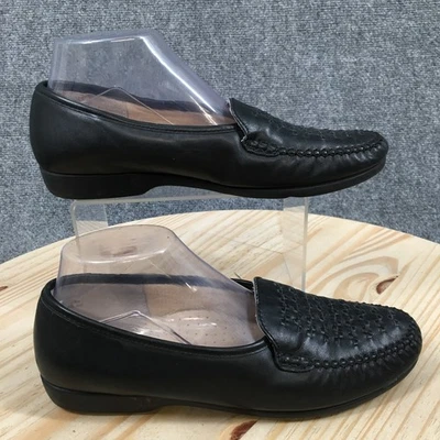 Mocassim Hush Puppies Feminino 9.5N Couro Preto The Body Sapato Conforto Flats - Imagem 1 de 4