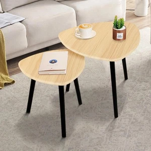 Small Coffee Table Set of 2 Triangle Nesting Coffee Tables Modern Minimalist ... - Picture 1 of 7
