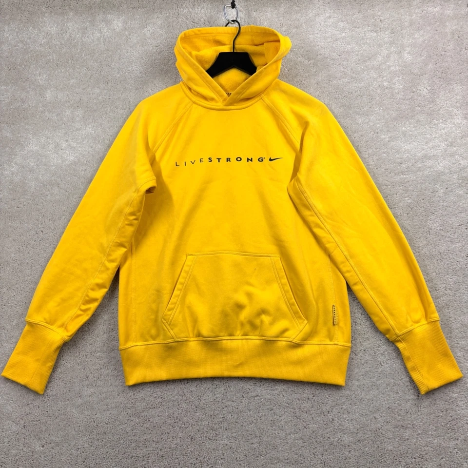 Sudadera con Capucha Nike Livestrong Para Mujer Talla Grande Amarillo Logo Terma Calce Bolsillos Foto 1 de 4