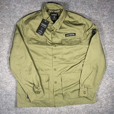 Chaqueta de Vuelo Militar AVIREX Para Hombres Verde Dragón Bordada Talla L Nueva con Etiquetas Foto 1 de 4