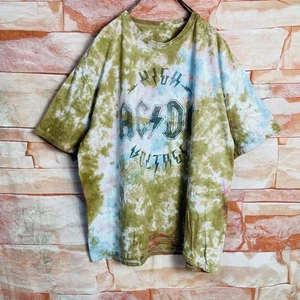 【Rare】 AC/DC DC Band T-Shirt Tie-Dye Vintage L - Picture 1 of 7