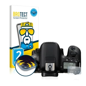 2x Protector Full-Cover do Canon EOS 77D (wyświetlacz górnej płyty) Zakrzywiona krawędź ekranu - Zdjęcie 1 z 8