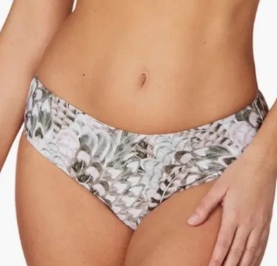 Nip Tuck Swim Bikini Bottom Mid Rise Size 8 Pink Gray - Image 1 of 4