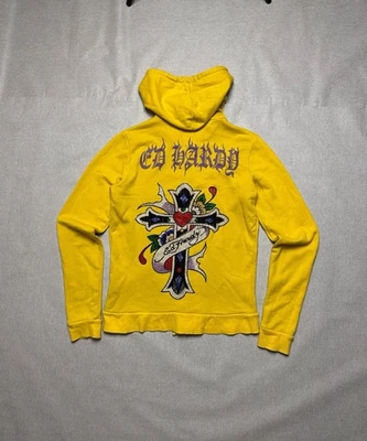 Sudadera con Capucha Ed Hardy por Christian Audigier Cremallera Y2K Avantgarde De Colección Rara Foto 1 de 4