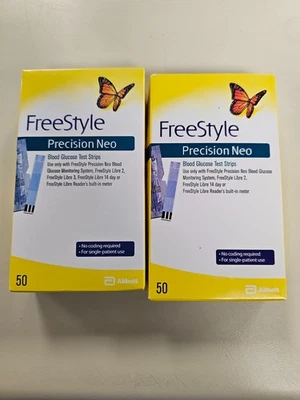 FreeStyle Precision Neo 100ct Diabetic Test Strips Expires 3/2026-10/2026 - Image 1 of 3