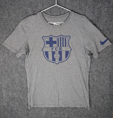 Barcelona Barca Fan Jersey Shirt Big Logo Gray Nike 742197-071 Mens Medium M FCB - image 1 of 4
