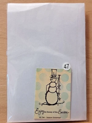Estampillas Unity 47 Temporada Muñeco de Nieve Invierno Navidad Rojo Goma Sello Adherente Foto 1 de 2