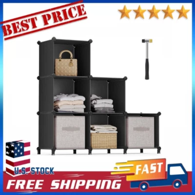 SONGMICS 6 Cubos Organizador de Almacenamiento, Hágalo Usted Mismo Estante de Armario, Organizador de Ropa de Plástico Foto 1 de 4