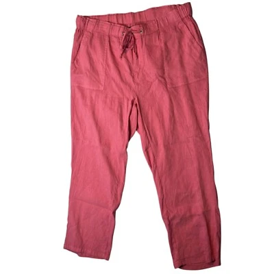 1X Pantalones para mujer Kut From The Kloth pierna recta mezcla de lino cordón rosa Foto 1 de 4
