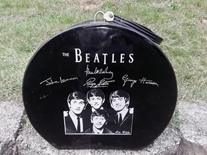 SELTENE BEATLES 1964 NEMS VINYL SCHWARZ WEISS BOX ÜBER NACHT ETUI REISSVERSCHLUSS MIT RIEMEN ROCK - Bild 1 von 7