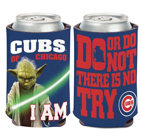 Chicago Cubs Yoda Can Cooler 12 oz. Star Wars Koozie Cover