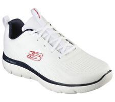 Man Skechers Summits Torre 232395 Lace-Up Shoe White/Navy Brand New