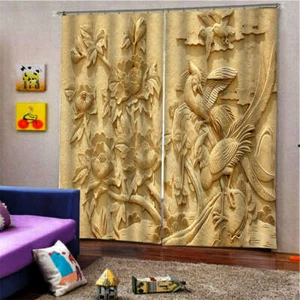 Sand Bird Nice Orange Brown Sand Printing 3D Blockout Curtains Fabric Window - Bild 1 von 8