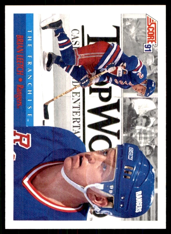 1991-92 Score Canadian Brian Leetch New York Rangers #363 - Image 1 of 2