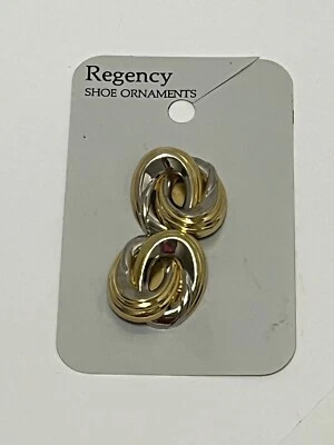 Clips de piel para zapatos vintage tono dorado plateado Foto 1 de 4