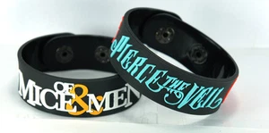 OF MICE & MEN PIERCE THE VEIL  NEW! 2pcs(2x) Bracelet Wristband 2MM1 - Picture 1 of 1