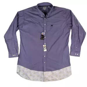 Cinch MTW104872X Men's Long Sleeve Button down Western Shirt - Purple NEW - Picture 1 of 8