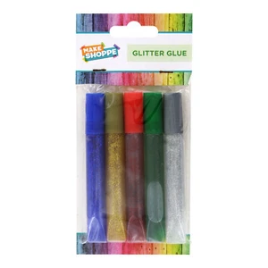 Make Shoppe Glitter Glue Sticks, 10ml, Assorted Colors, 5-Count - Picture 1 of 2